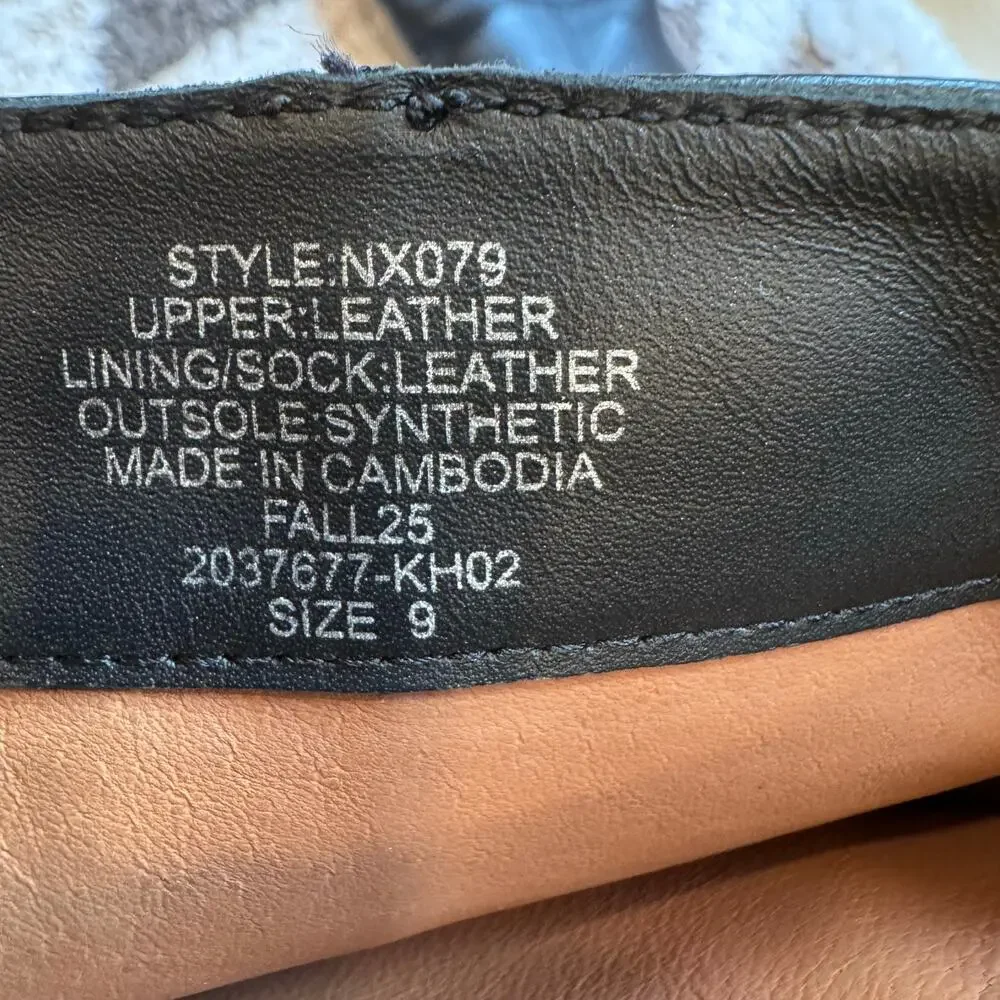Madewell The Lexie Tall Boot Square Toe Block Heel Leather Black Size 9 NWOB
